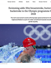 50m swimming events added to the Olympics at last