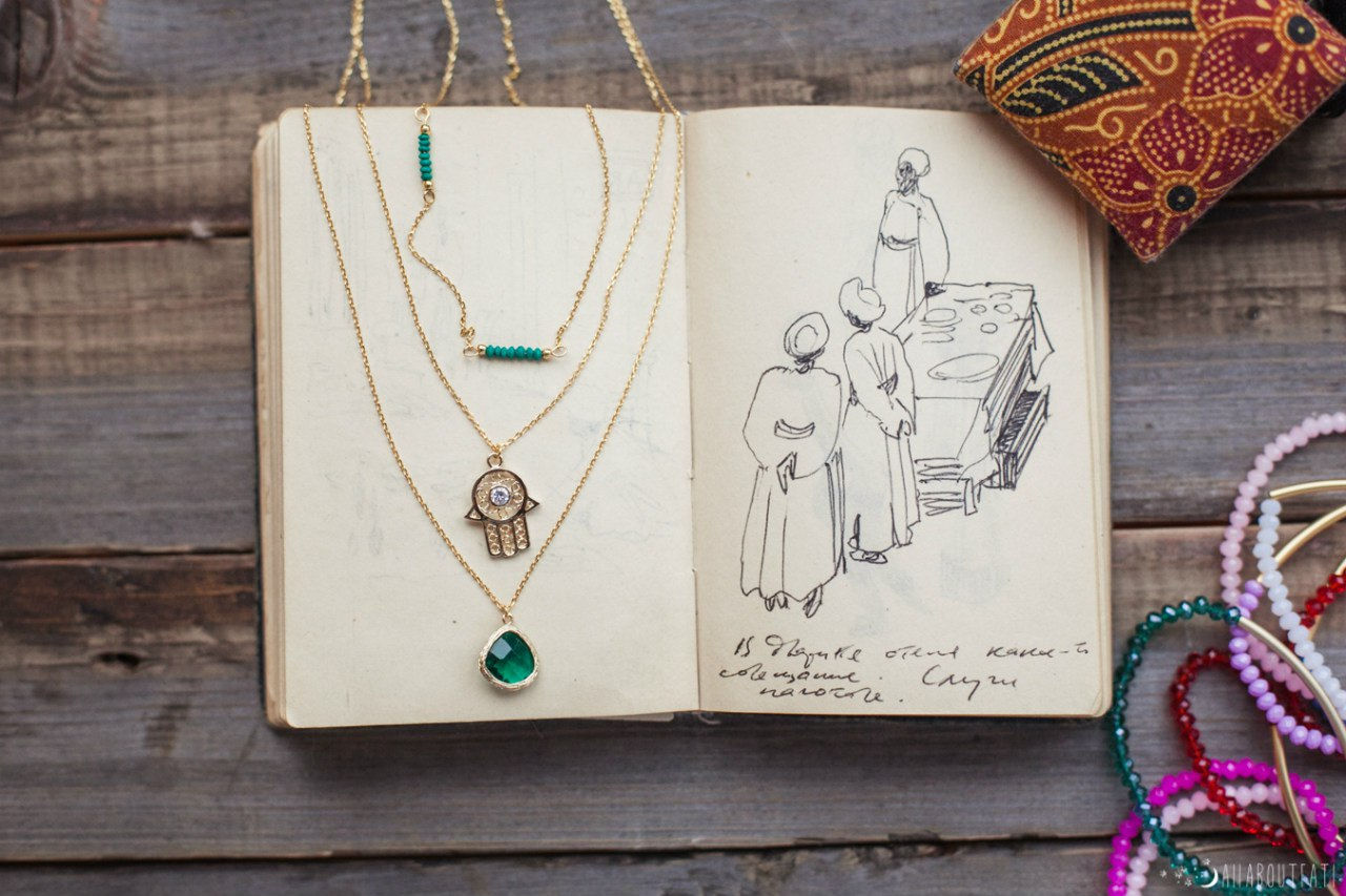 Сет из 3х цепочек. Бирюза, цирконий, кварц.