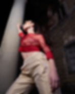 Top in tulle rosso trasparente con bordi in cotone – Made in Italy