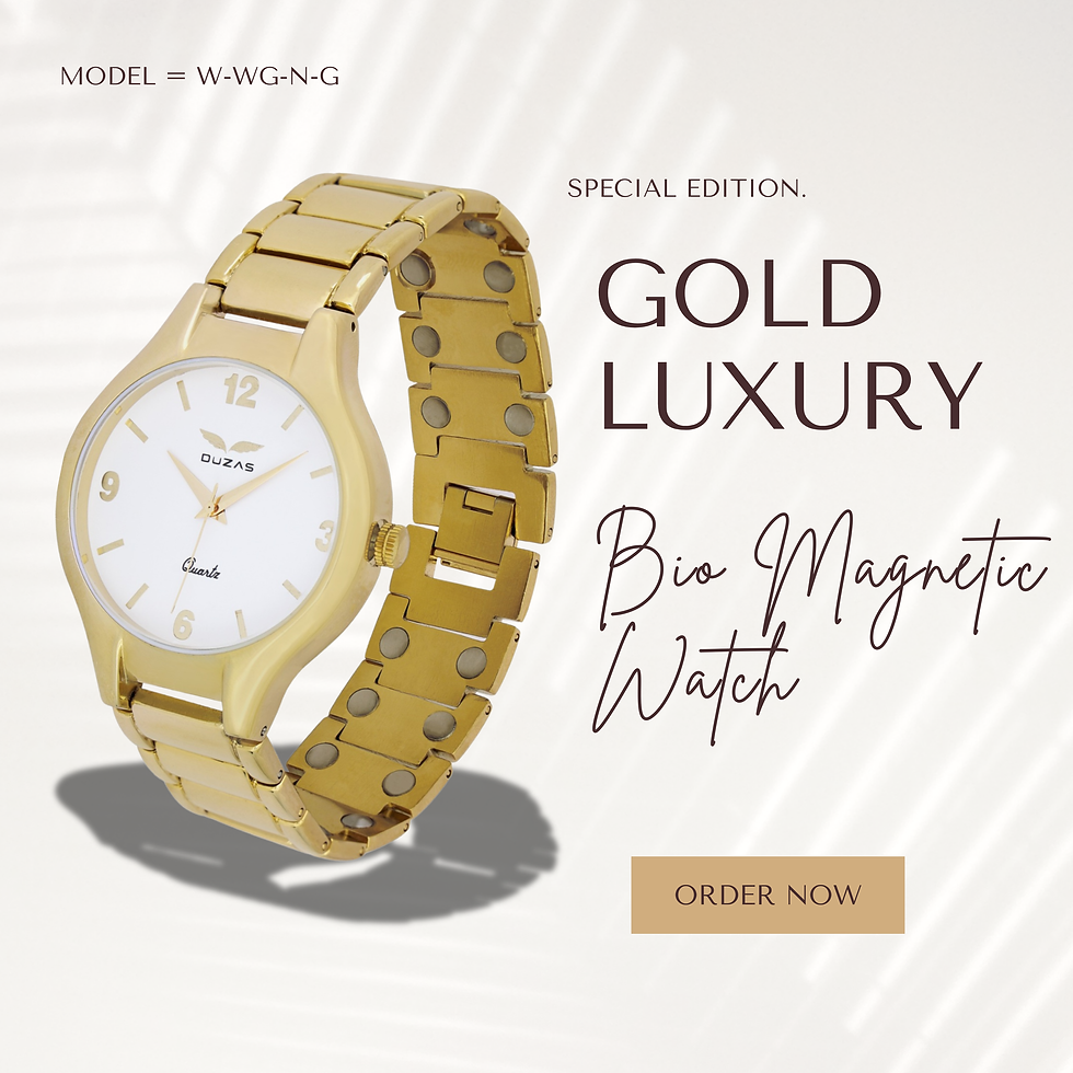 Thumbnail: MEN White Golden Bio Magnetic Watch – A Blend that enhances your health