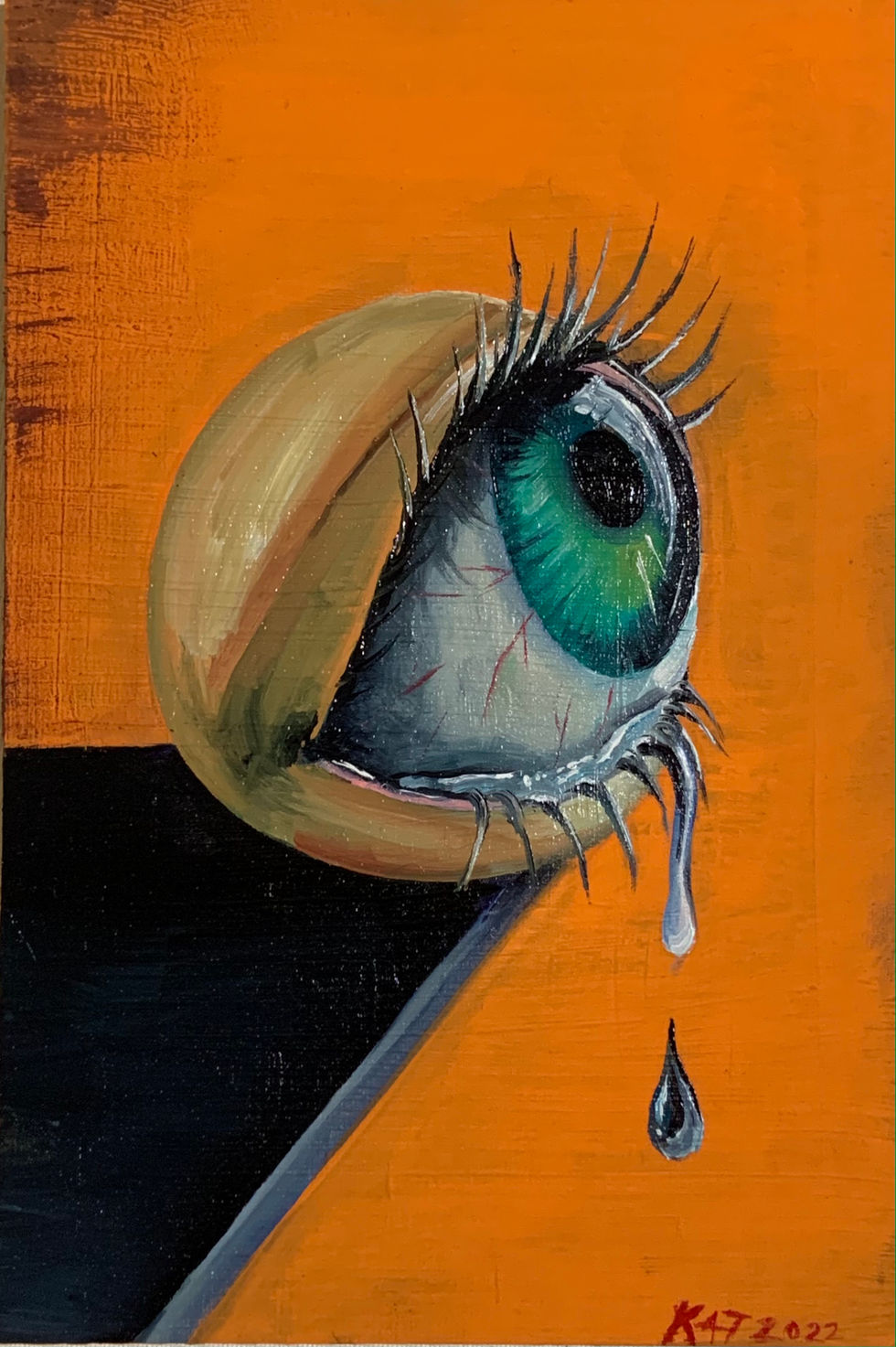 2022, eye love you, oil paint