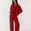 Thumbnail: Esme Blouse - Scarlet Crinkle Linen