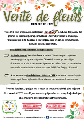 Vente de fleurs et bulbes