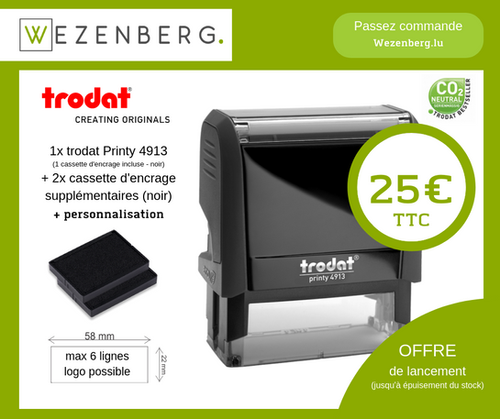 Lot De 2 Cassettes D'encrage Trodat Printy - Recharge Noire Pour Tampons