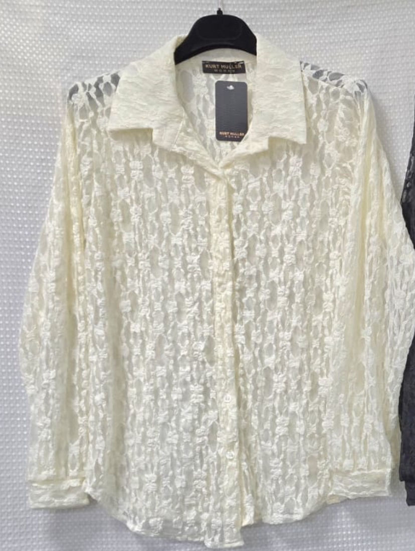 Thumbnail: Crochet lace long sleeve shirt 