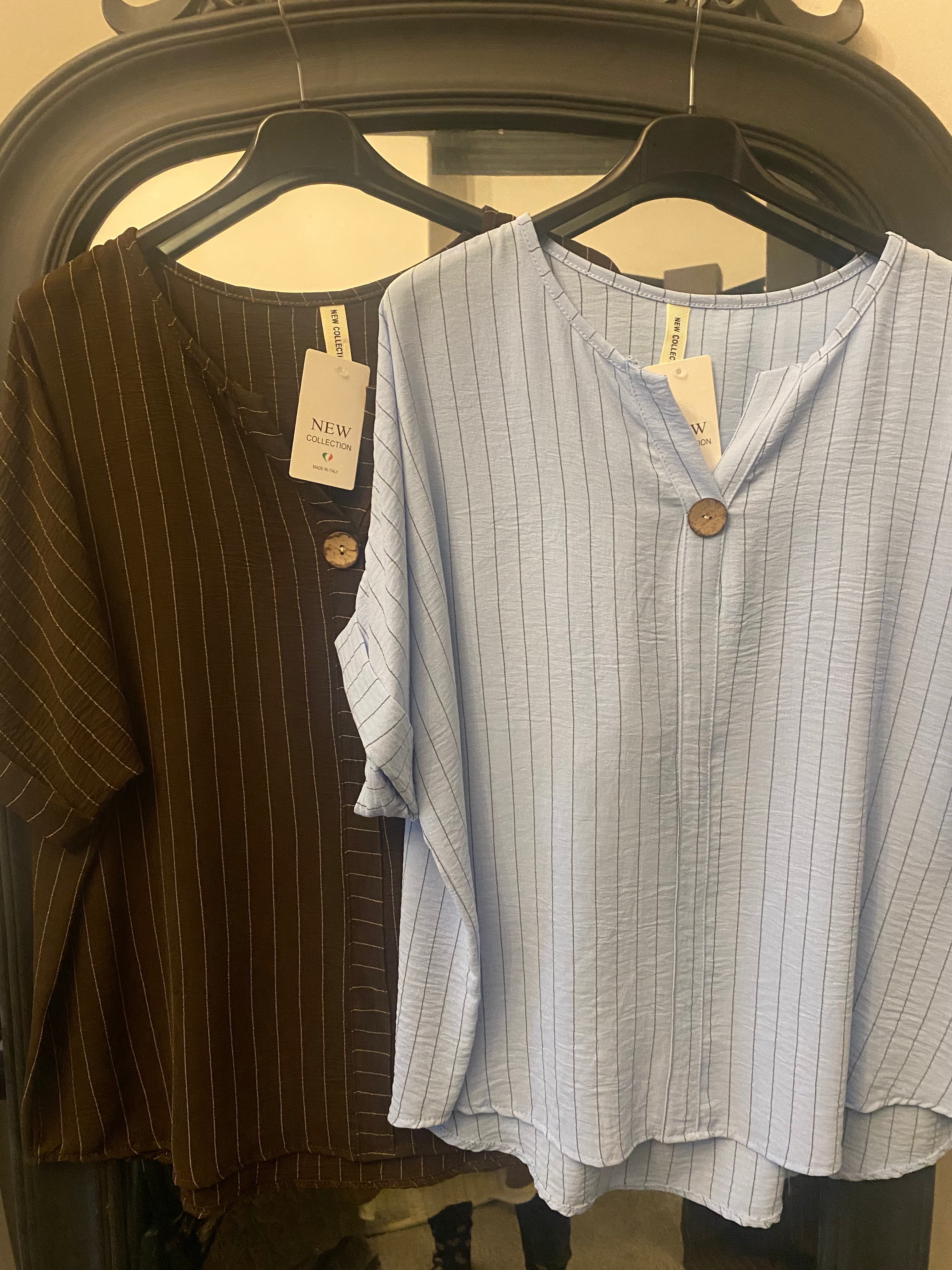 Lola pinstripe button top 