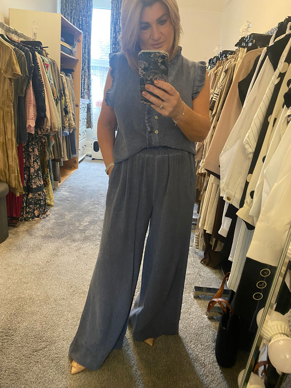 Thumbnail: Linen /viscose ruffle top