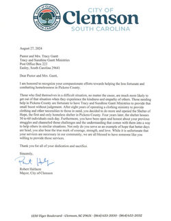 Mayor Halfacre Letter