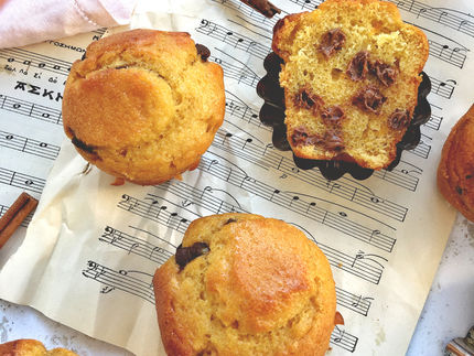 Muffins κολοκύθας με σοκολάτα λευκή και γάλακτος