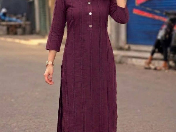 Purple Kurti Set with Matching Pants