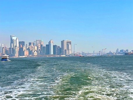 Looking at Battery Park City from the SOL Ferry