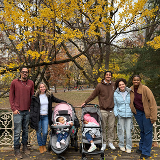 Family in Central Park during autumn