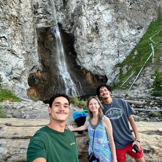 Yellowstone's Fairy Falls and family