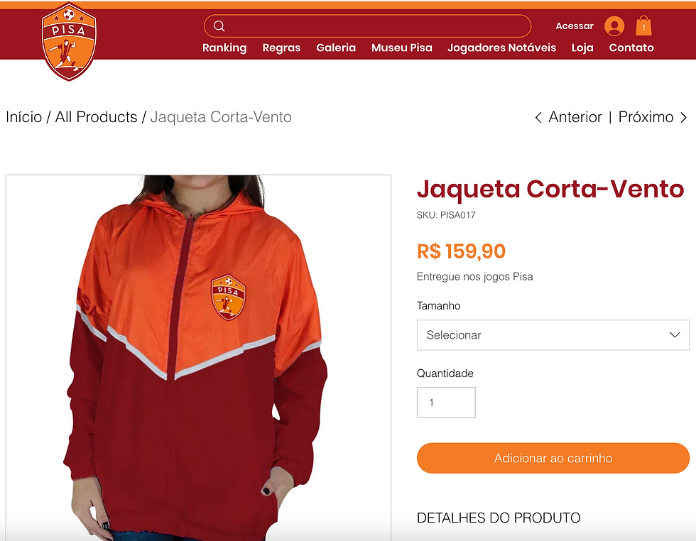 Loja Pisa no detalhe