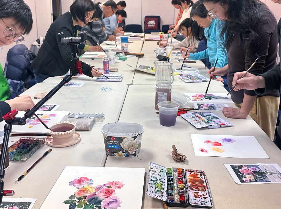 华人协会的同学们在研究玫瑰的表现方式