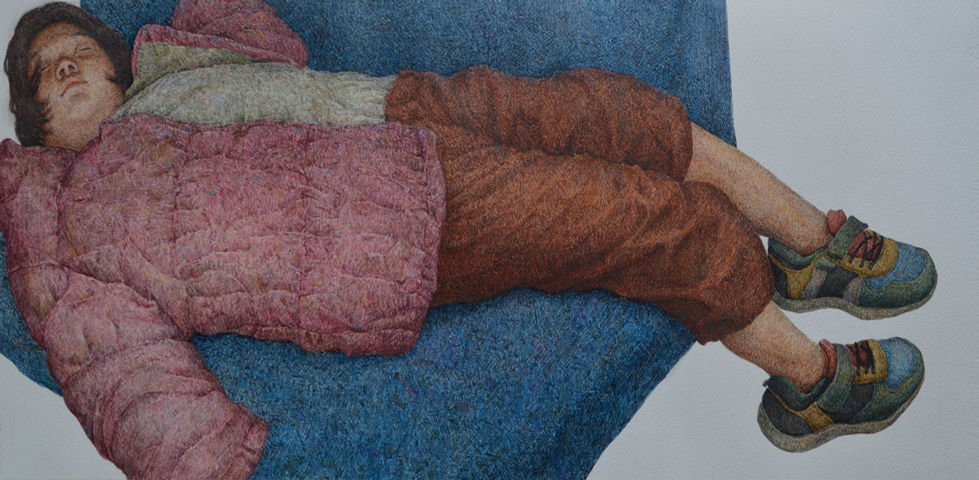 《k358驶向梦》 37x73 纸本坦培拉2014年的副本