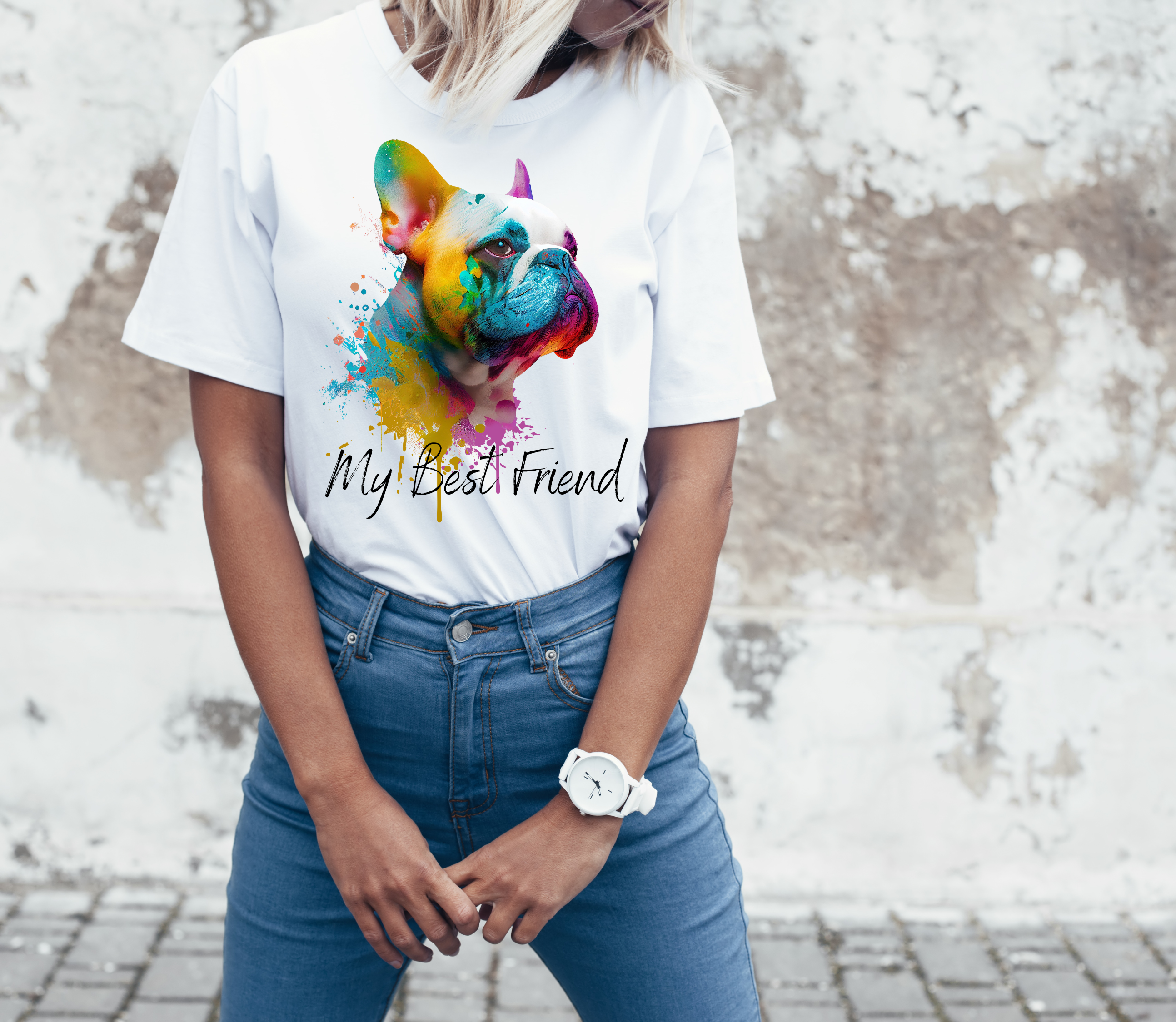personalize French bulldog T-shirt