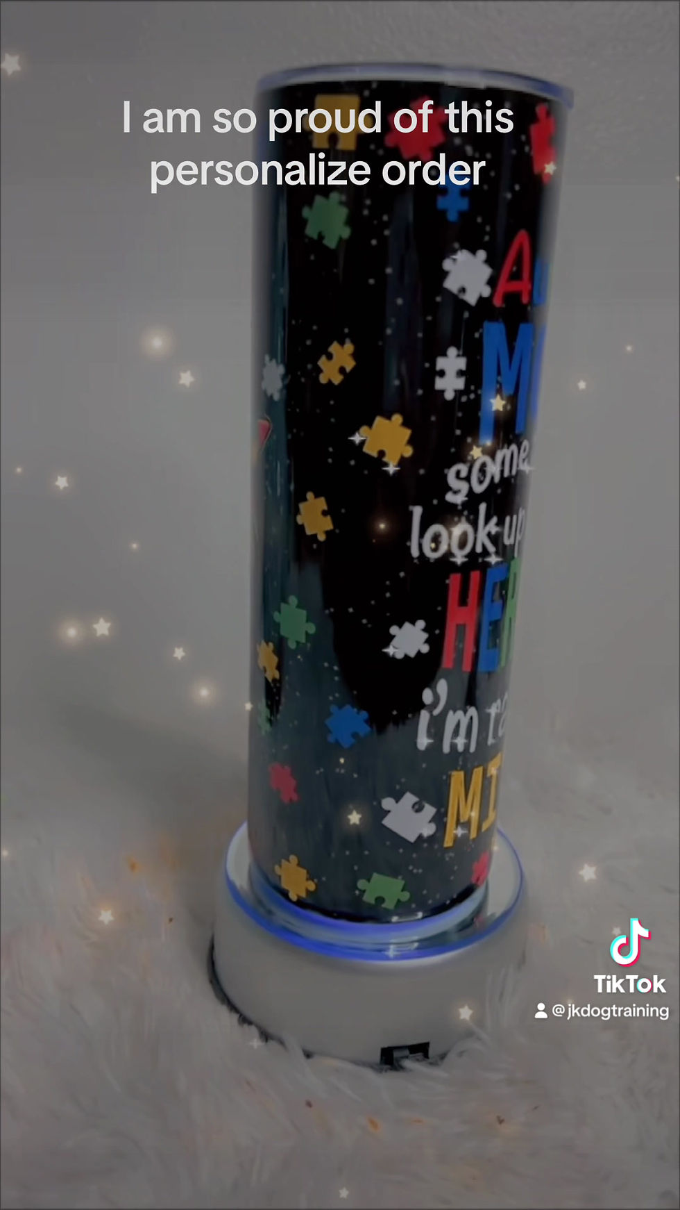 Thumbnail: 20 oz Personalize autism mom tumbler