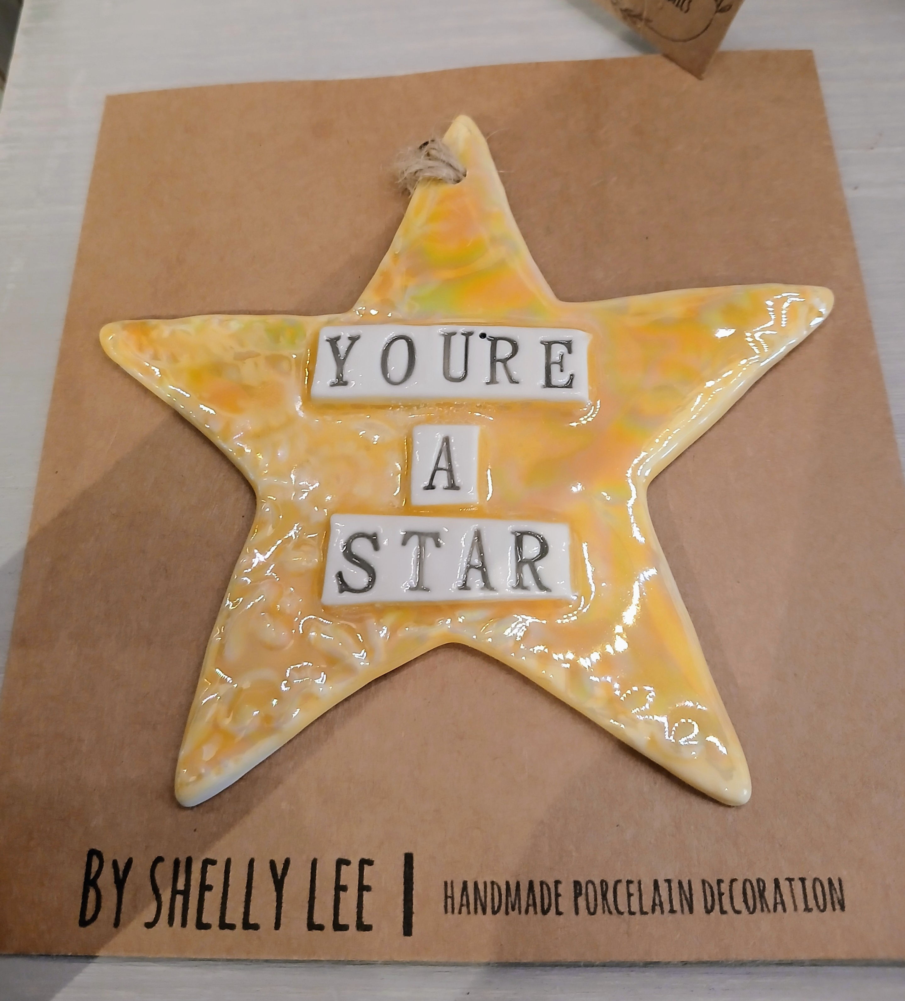 porcelain star hanging decoration