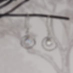 Sterling Silver Moonstone in Hoop Drop Earrings