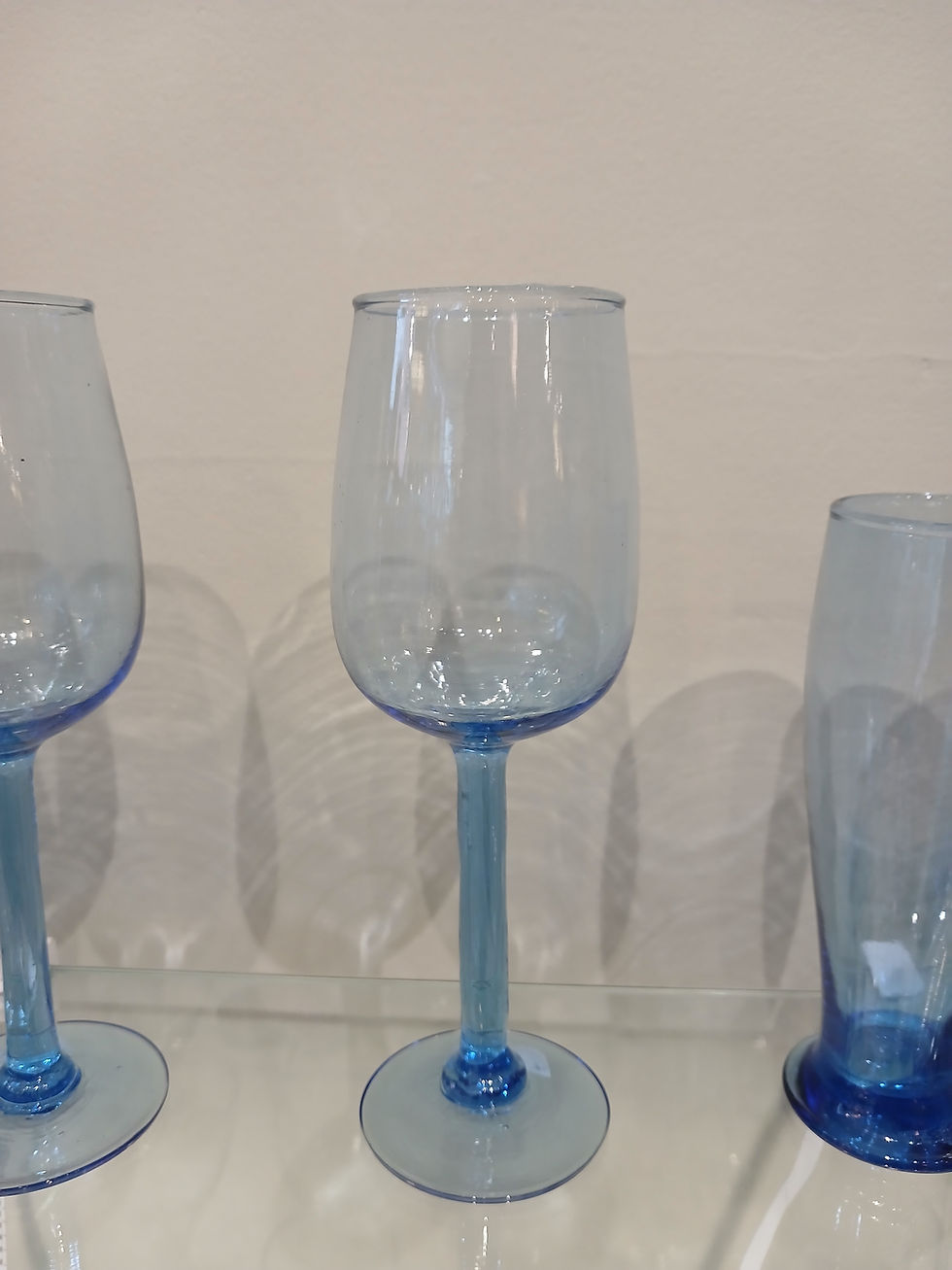 large blue recycled wine glass