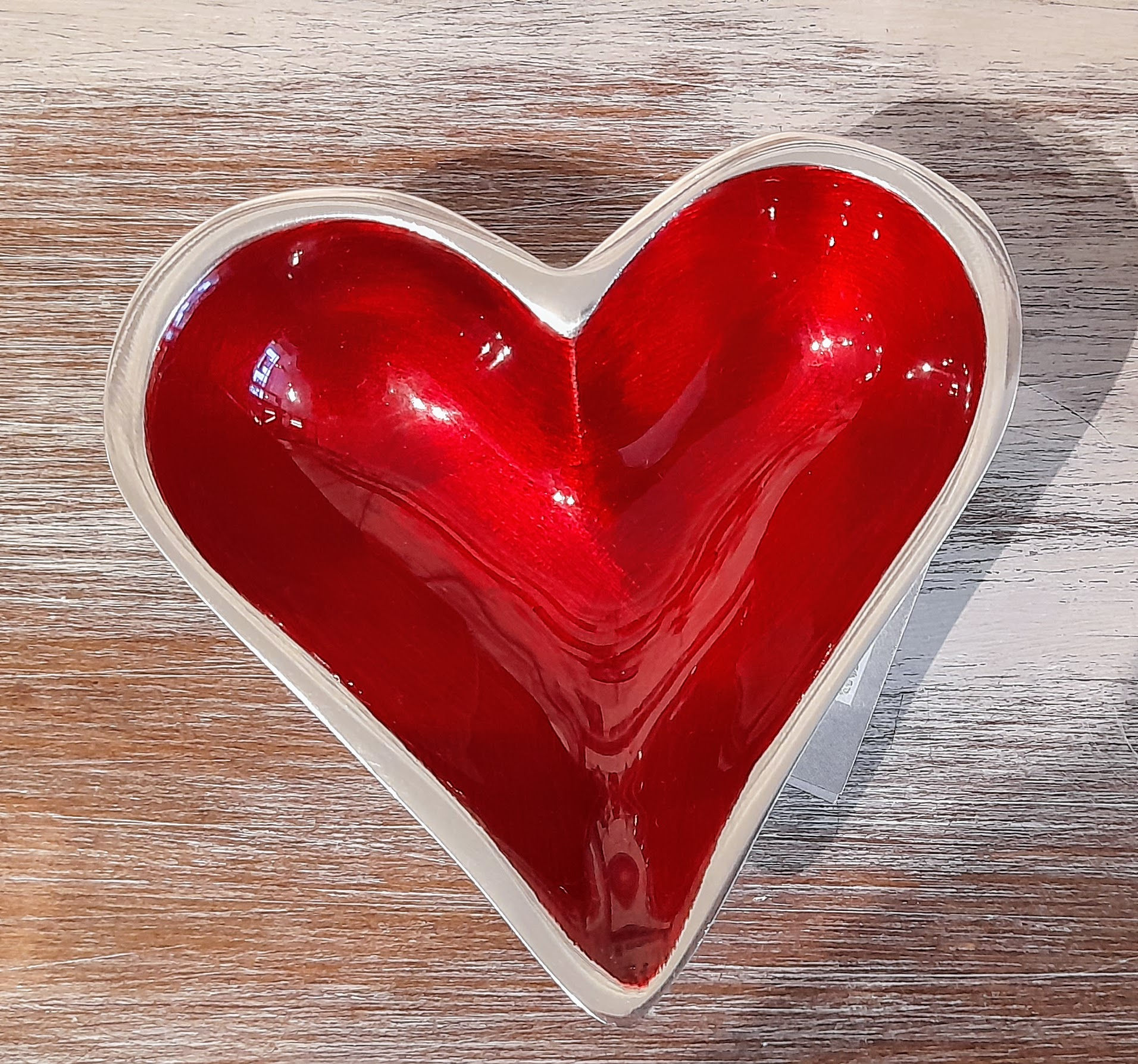 Red Recycled Aluminium Heart Dish