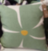 Green bold flower cushion