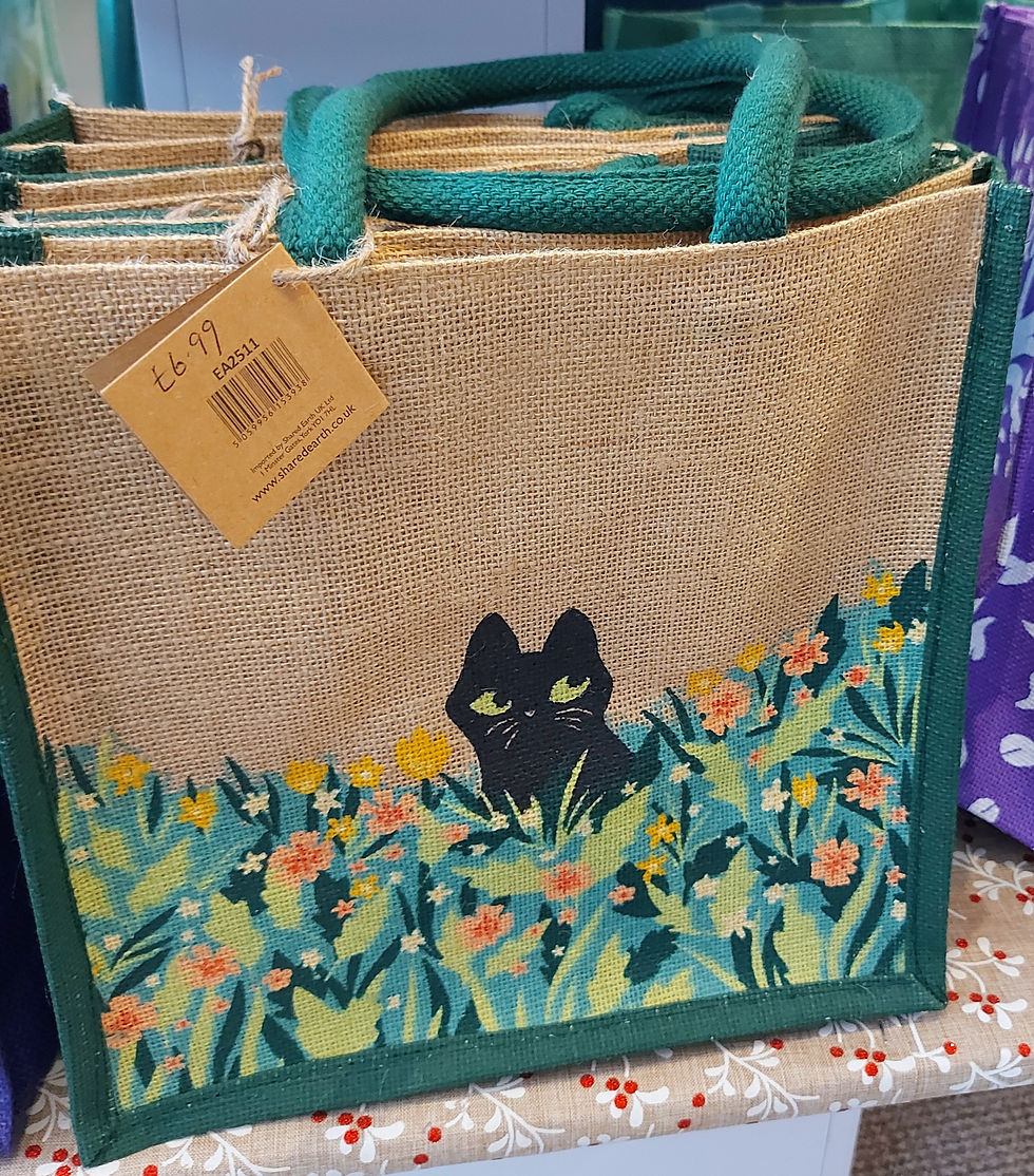 black cat jute bag
