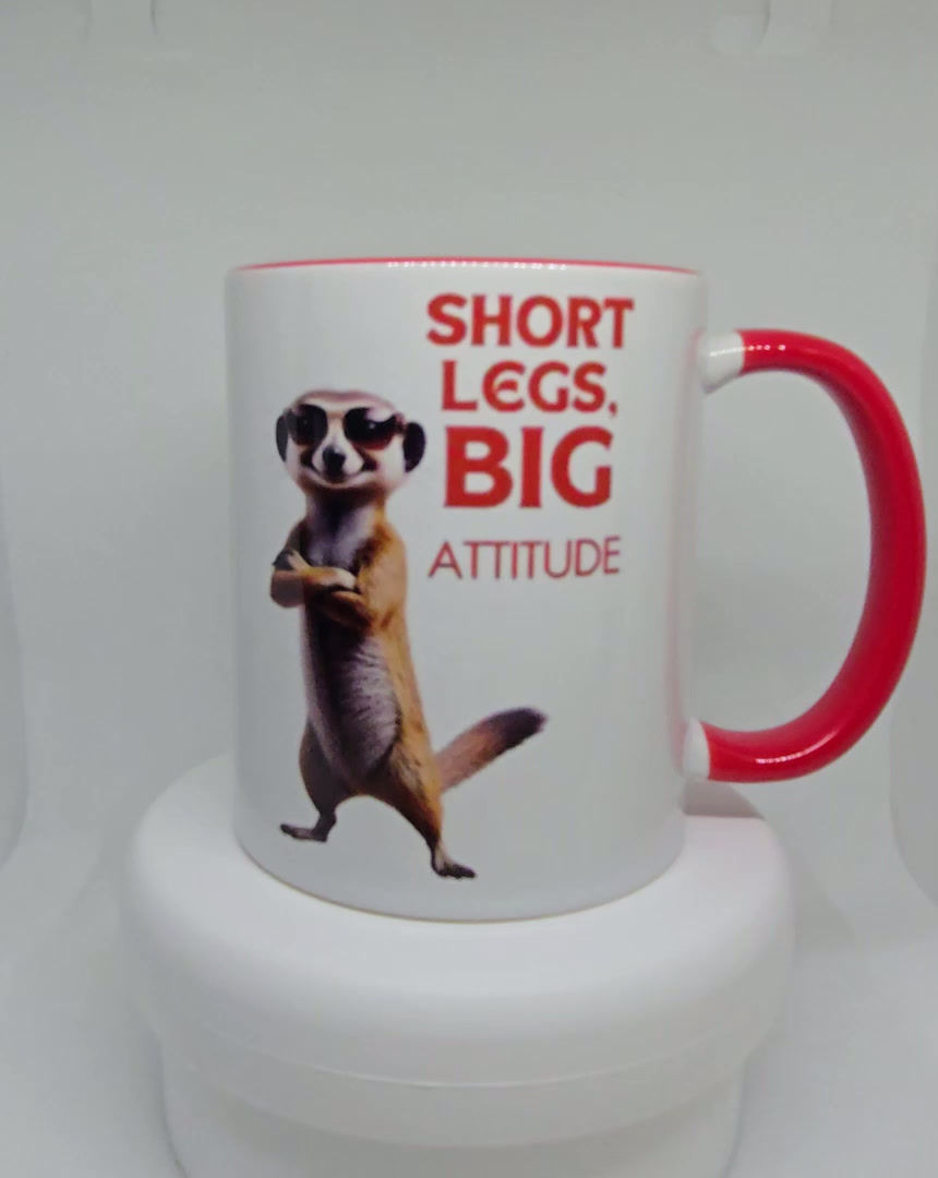 Thumbnail: Novelty 'Meerkat' coffee mug: Short Legs Big Attitude - 3 colours