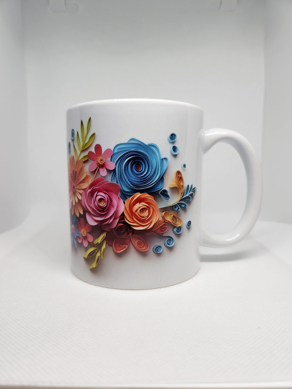 Thumbnail: Multi coloured floral coffee mug