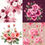 Thumbnail: Floral digital paper bundle with a range of light to vibrant pink tones