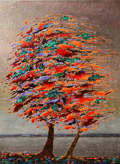 Dali like imaginative painting with a horse hidden in the tree