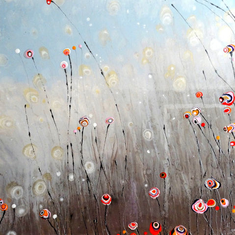Liquid Dandelions 48x48 canvas