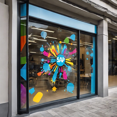Create a creative, bold and captivating image that represents vinyl sticker services on gl