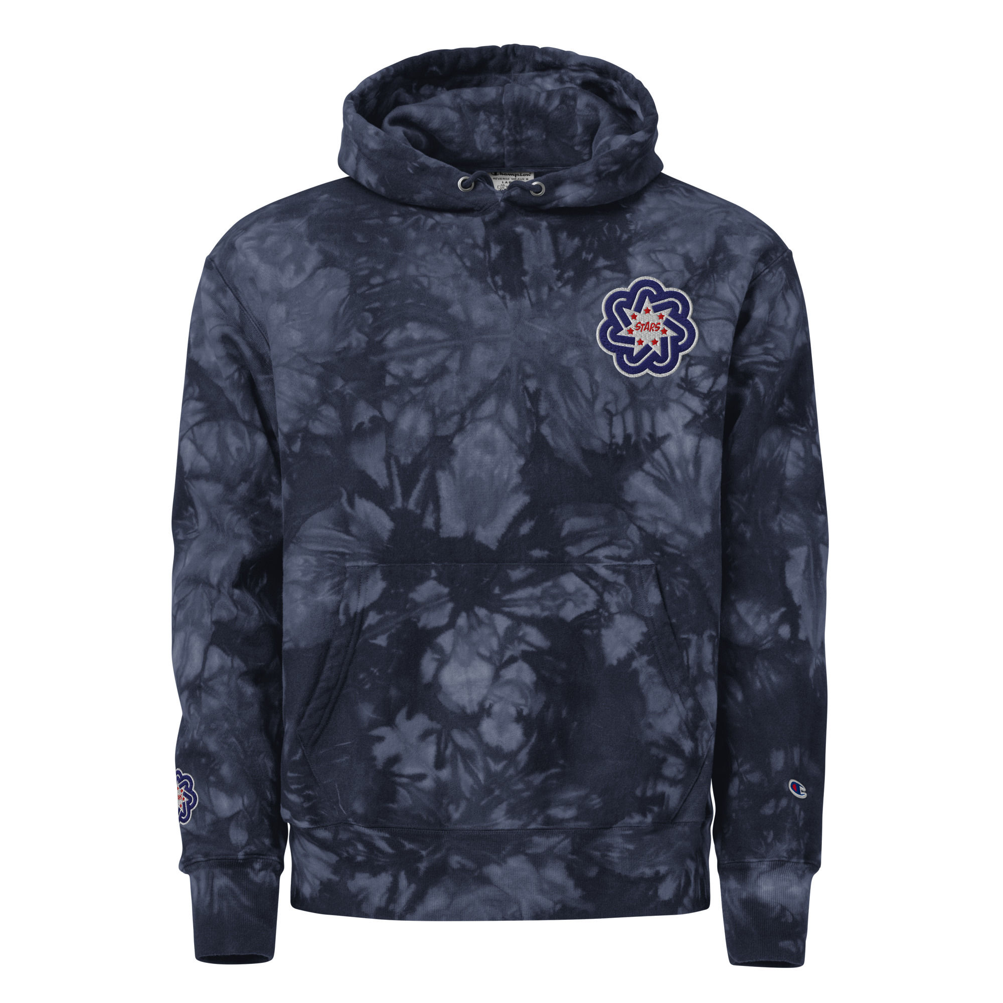 BNL Stars embroidered logo Champion® tie-dye hoodie
