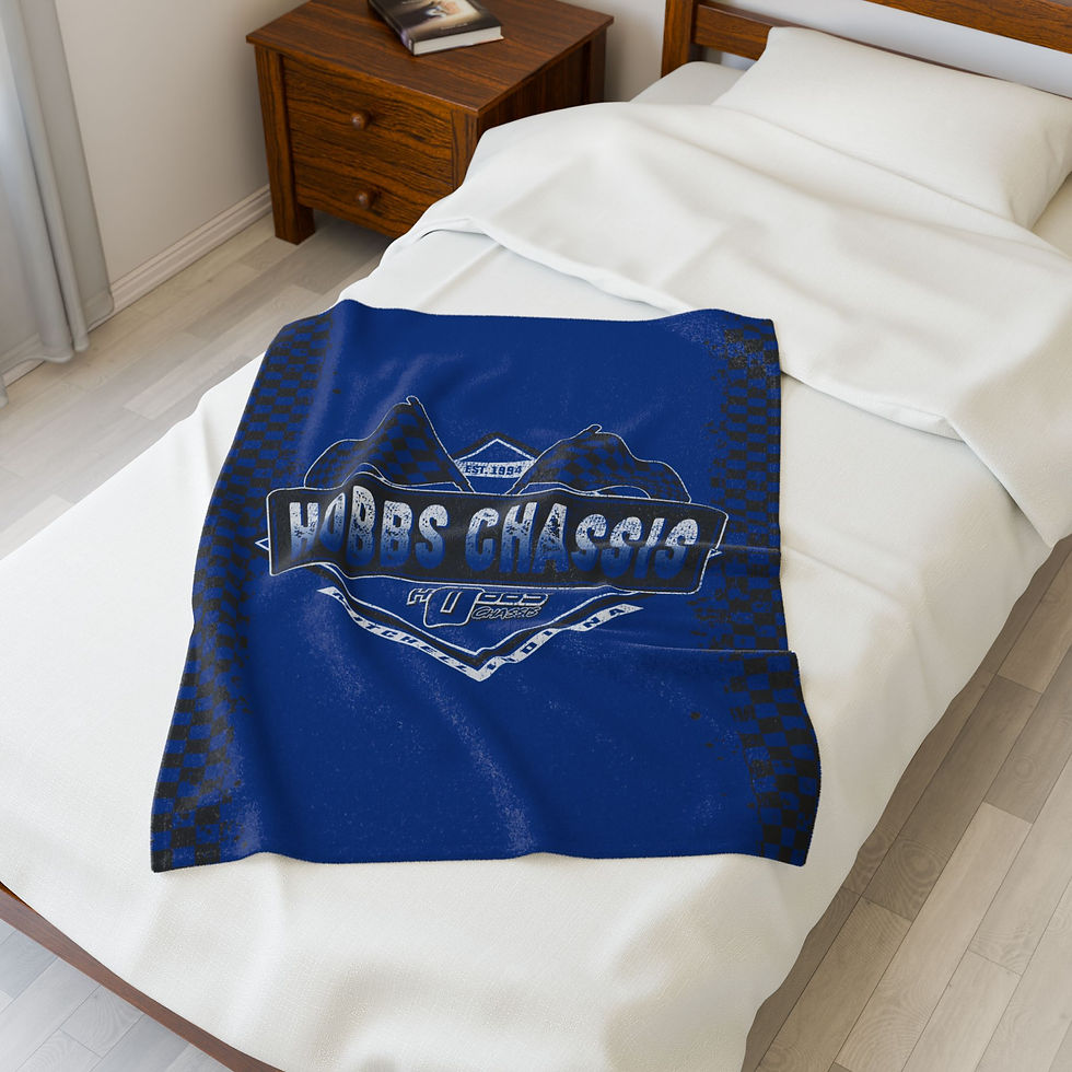 Thumbnail: Hobbs Chassis distressed logo blue Velveteen Plush Blanket