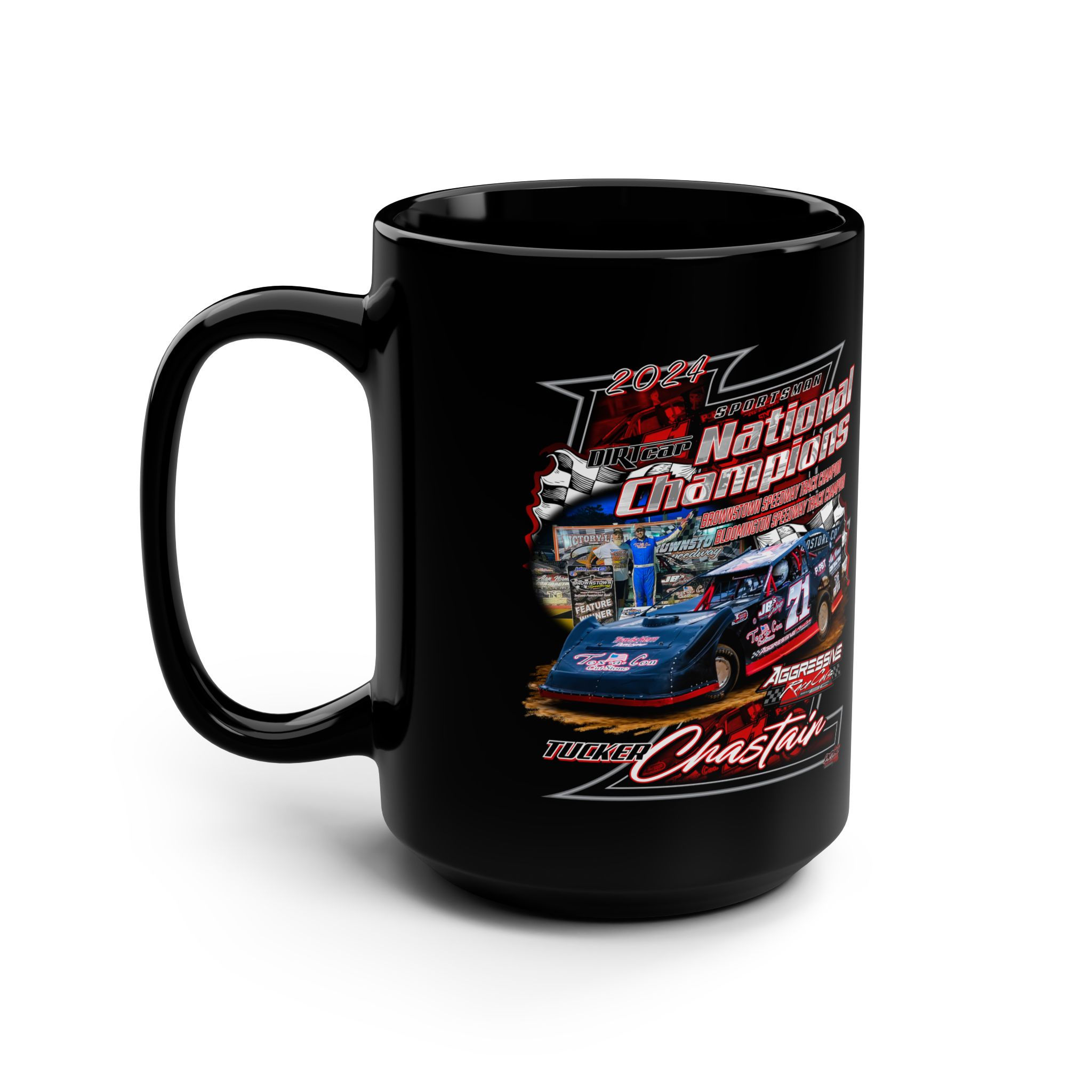 Aggressive National Champions Black Mug, 15oz