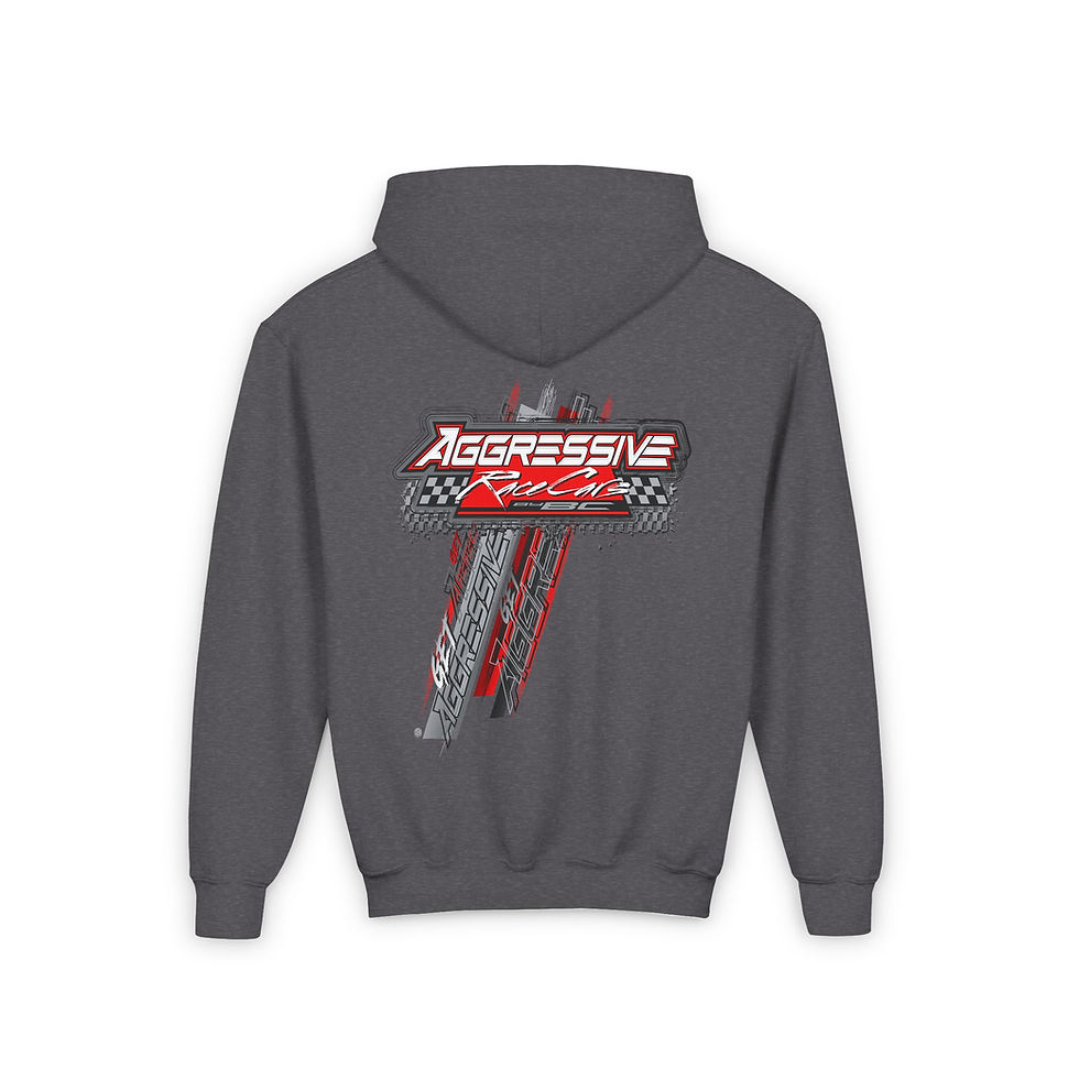 Thumbnail: Aggressive Race Cars Youth size hoodie
