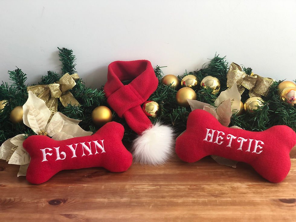 Thumbnail: Christmas Squeaky Bone & Scarf Set