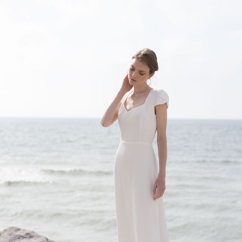 Robe de mariée couture, créateur, made in France, Lille, sur mesure, soie, dentelle de calais