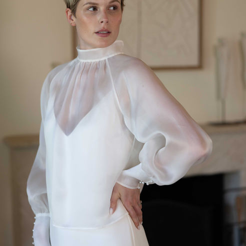Top mariée, couture, créateur, made in France, Lille, sur mesure, soie, dentelle de calais