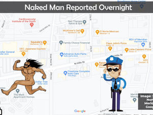 Naked Man spotted Overnight in Meridian!