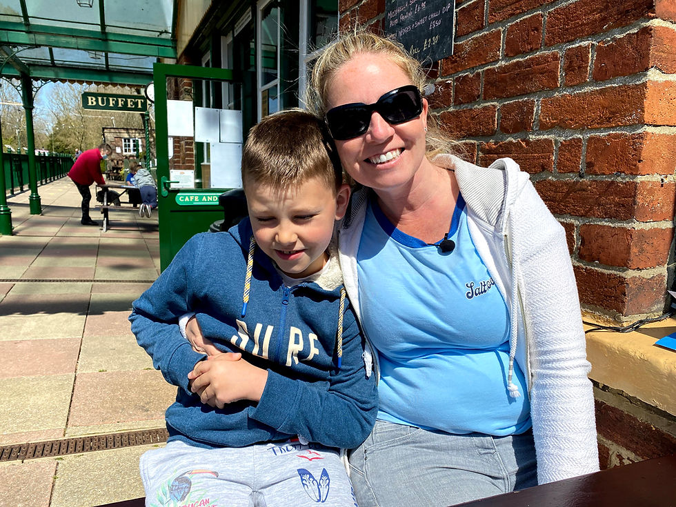 George and Vikki At Colyton Tram Station in East Devon