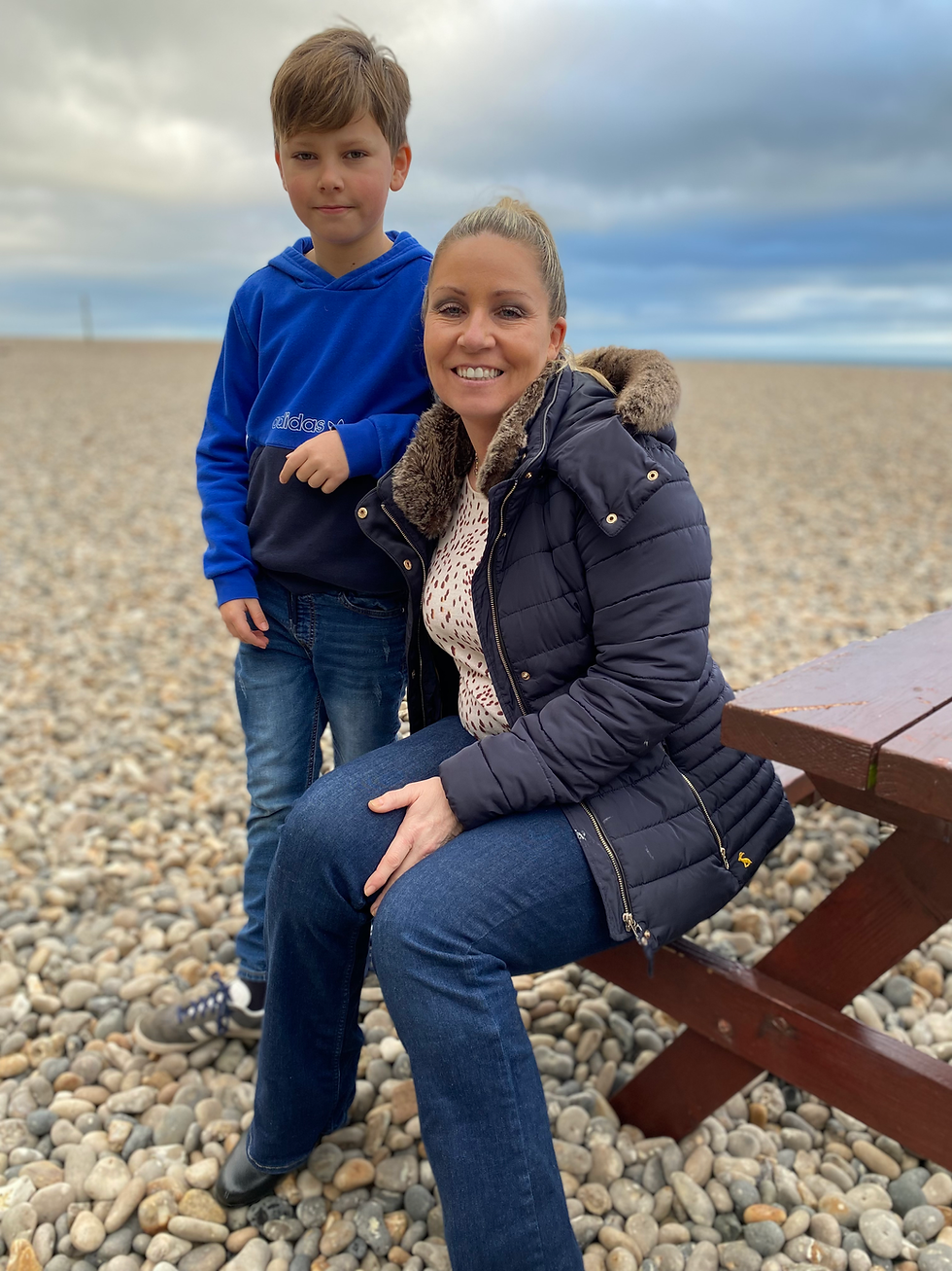 Vikki and George on the Beach in Beer, East Devon