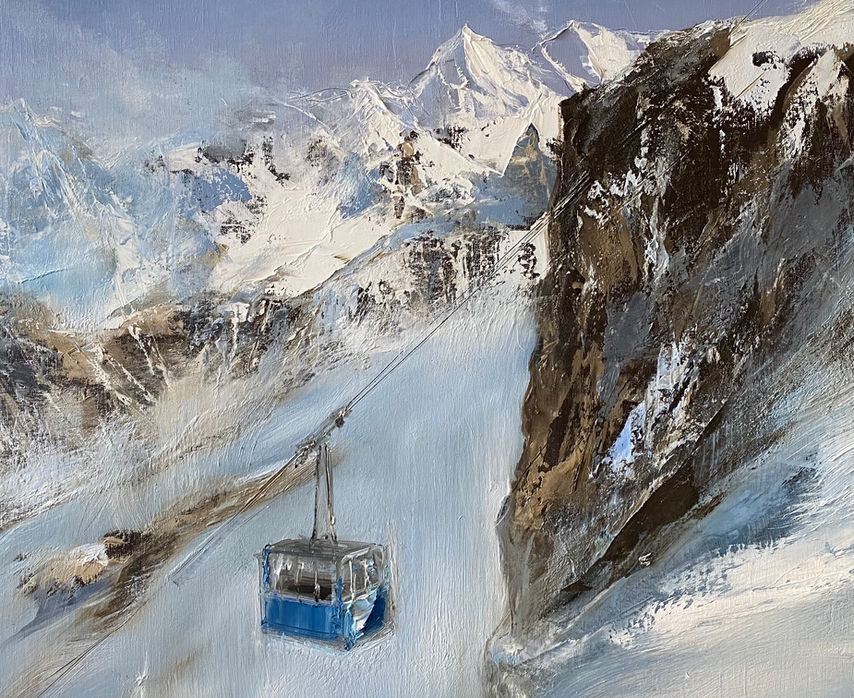 Peinture de montagne
Massif du Mont- Blanc
Artiste femme lyonnaise
Atelier galerie à Lyon 69002