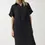 Thumbnail: Women's Black Polo Neck Summer Loose Muslin Dress