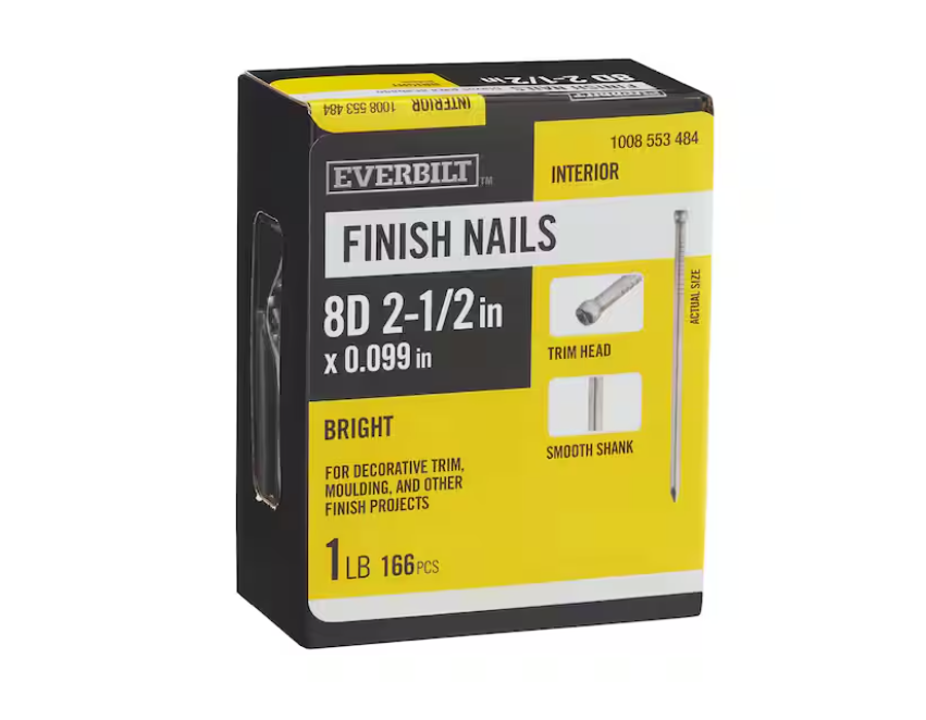 2-1/2 in. x 8D Bright Non-Collated Finishing/Casing Nail 1 lb. 764666143746