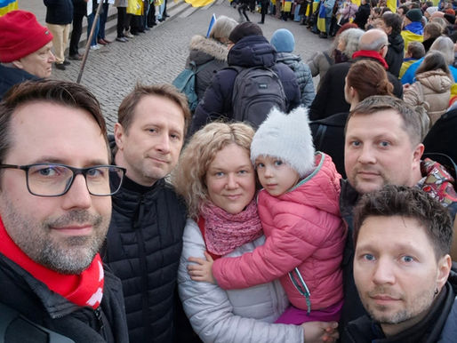 Беларускія прафсаюзныя актывісты прынялі ўдзел у мітынгу салідарнасці з Украінай у Брэмене