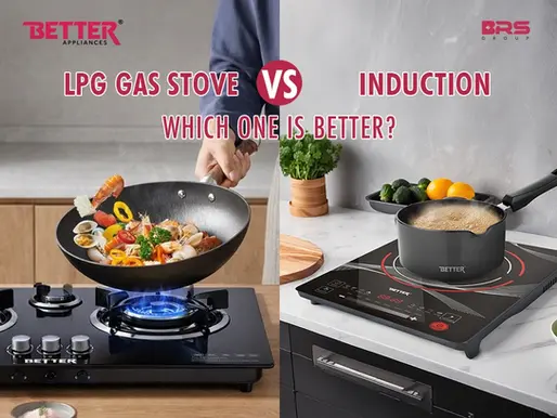 Induction vs LPG gas stove comparison in modern Nepali kitchen