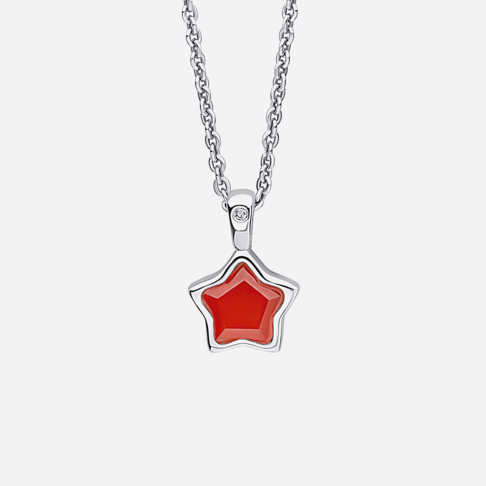 D for Diamond Semi Precious Birthstone Star Necklace